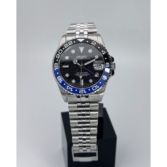 Custom Seiko Mod • Black Meteorite Batman GMT-Master II • 38mm